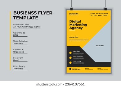 Digital marketing agency flyer design vector template