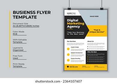 Digital marketing agency flyer design vector template