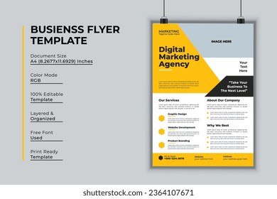 Digital marketing agency flyer design vector template