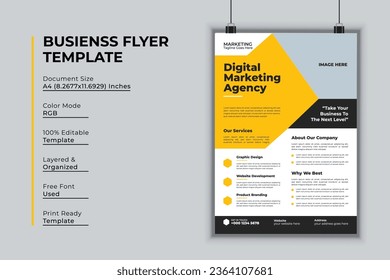 Digital marketing agency flyer design vector template