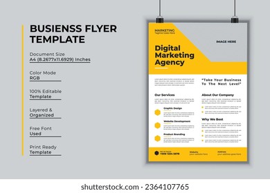 Digital marketing agency flyer design vector template