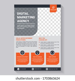 Digital marketing agency flyer template Premium Vector EPS 10
