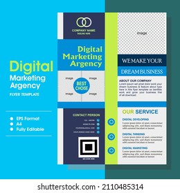 Digital marketing agency flyer template Free Vector. This is a clean eye-catchy Corporate Flyer Template suitable for any Corporate business.