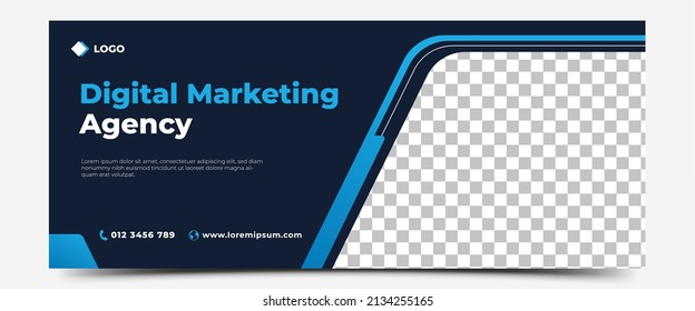 Plantilla de diseño de banner horizontal de la agencia de marketing digital.