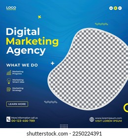 Digital marketing agency instagram post and social media banner template