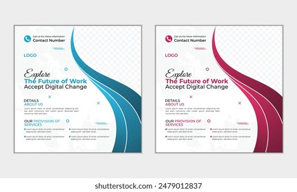 Digital marketing agency instagram post and social media banner template