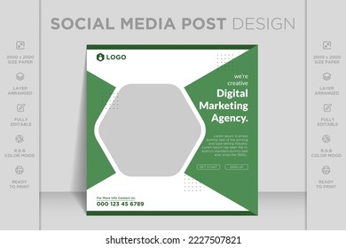 Digital marketing agency live webinar and corporate business social media banner post template