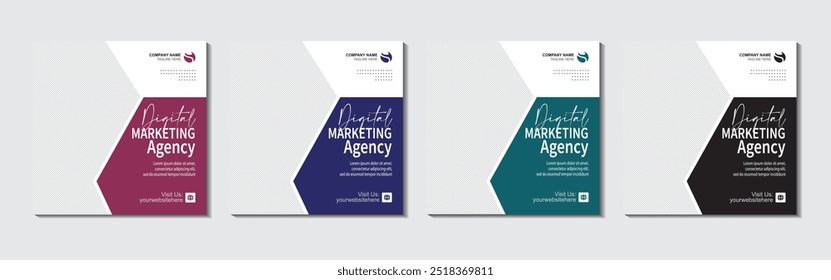 Agencia de marketing digital y cartel mínimo Facebook flyer Anuncio creativo Plantilla en línea