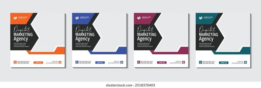 Digital marketing agency and minimal poster Facebook flyer creative banner online template