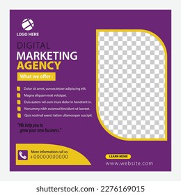Digital marketing agency online social media post design for webinar and business.
