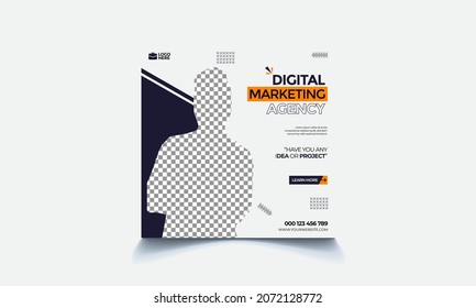 Digital marketing agency post banner, agency social media post template design. Banner promotion,
Corporate advertising, square flyer template
