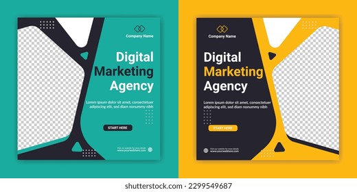 Digital marketing agency post and social media banner template.