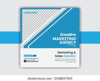 Digital Marketing agency post template and creative banner design vector