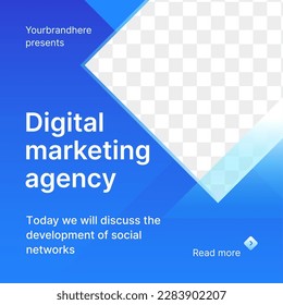 Digital marketing agency promo social media post vector illustration. Internet advertising service development mass media strategy campaign business at social networks