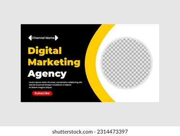 digital marketing agency promotion YouTube video thumbnail and web banner template.