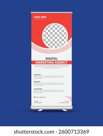 Digital Marketing agency Roll Up banner and Social media ads premium quality marketing vector design