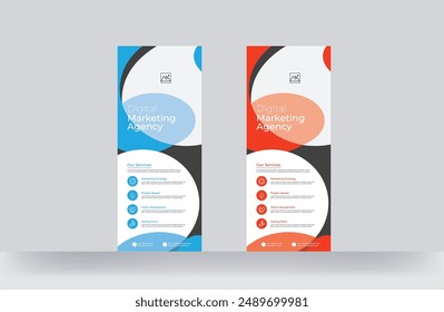 Digital marketing agency Roll up business banner design display rack card design templates