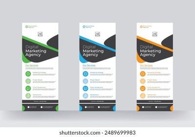Digital marketing agency Roll up business banner design display rack card design templates
