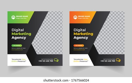 Digital Marketing Agency Socaial Media Post, Corporate Business Social Media Post,  Square Flyer Template Design.