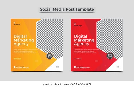 Digital marketing agency socal media post, corporate business banner design and web banner template..eps
