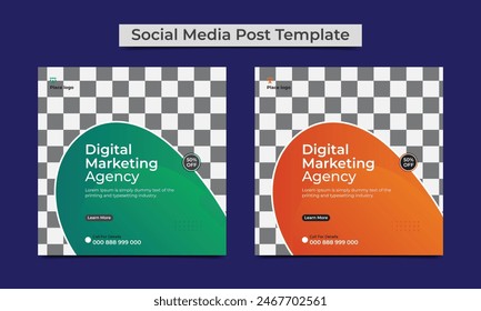 Digital marketing agency socal media post, corporate business banner design and web banner template..eps
