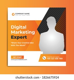 digital marketing agency social media post design template, business marketing agency post.