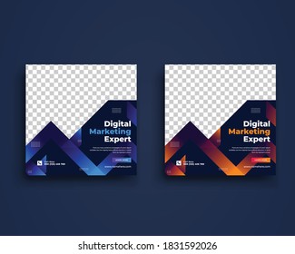 digital marketing agency social media post template,Square Flyer Template,Editable social media web Banner Post Template,