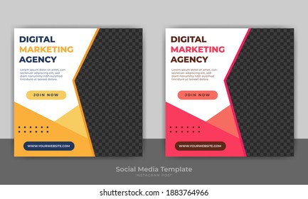 Digital marketing agency social media post Premium Vector