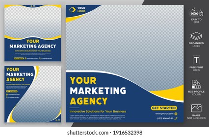 Digital Marketing Agency Social Media Post Template Vector Design. Digital Marketing Social Media Template Can Be Use for Advertising.