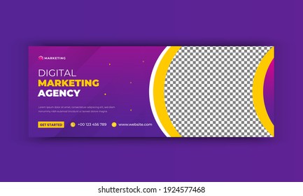 Digital Marketing Agency Social Media post and web banner template, Social Media timeline cover. vector