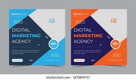 Digital Marketing Agency Social Media Tamplate, marketing social media post and flyer