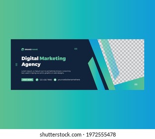 Digital marketing agency social media banner design template. Web ads banner design, vector design.