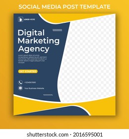 Digital Marketing Agency Social Media template. editable social media post for corporate.