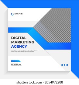 Digital Marketing agency social media post design, modern corporate social media template layout