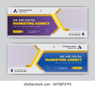 Digital Marketing agency social media cover template Design. Web banner template. Editable Post Template Social Media Banners. Social Media Promotion banner design Template.