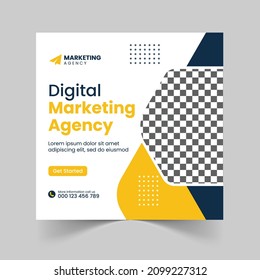 Digital marketing agency social media post and web banner template