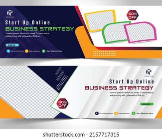 digital marketing agency for social media cover banner template corporate Modern vector business banner design web banner, Creative online Business Ad template