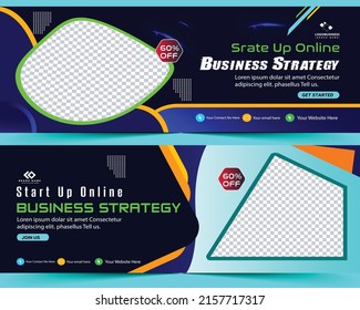 digital marketing agency for social media cover banner template corporate Modern vector business banner design web banner, Creative online Business Ad template