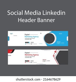 Digital Marketing Agency Social Media Linked Header Banner Or Cover Photo Template Design