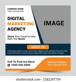 digital marketing agency, social media post design template