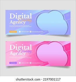 Digital marketing agency social media cover web banner template