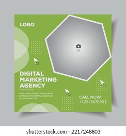 Digital Marketing Agency Social media post, corporate business social media post, digital business marketing social media banner template.