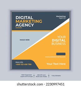Digital marketing agency social media post banner design vector template. Modern layout business banner design
