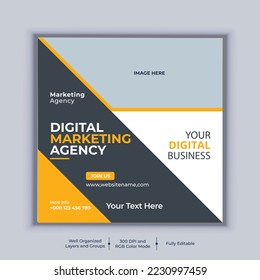 Digital marketing agency social media post banner design vector template. Modern layout business banner design
