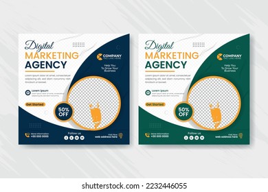 Digital marketing agency and social media post template