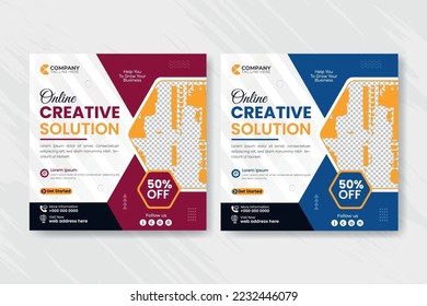 Digital marketing agency social media post template design