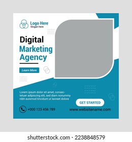 Digital marketing agency social media post and Instagram post design template