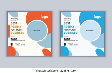 Digital marketing agency social media design vector template