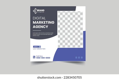 Digital marketing agency social media and instagram post template