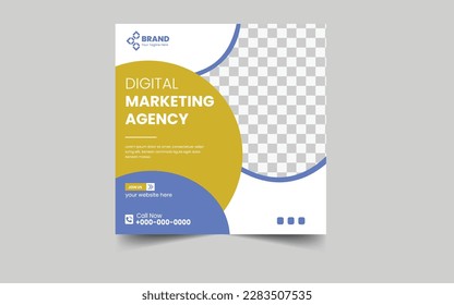 Digital marketing agency social media and instagram post template